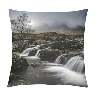 Personality  Glencoe, Scotland - Jan 2020: The Rising Sun Lights The Clouds Above The Mountain Peaks At Glencoe In The Highlands Of Scotland Pillow Covers