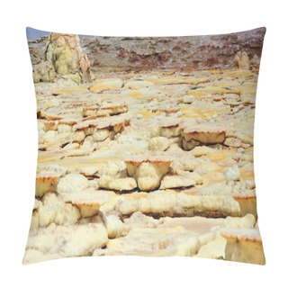 Personality  Dallol Mountain Rising 50-60 Ms.over The Salt Flats. Danakil-Ethiopia. 0314 Pillow Covers