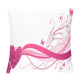 Personality  Floral Wave With Hearts Pillow Covers