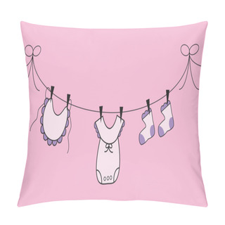 Personality  Girl Clothes Line Pillow Covers