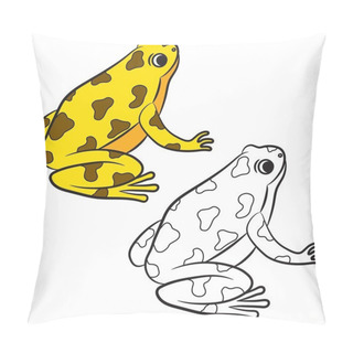Personality  Cartoon Of Poison-Dart Frog. Coloring Page. Vector Pillow Covers