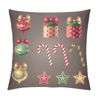 Personality  Vintage Christmas Decoration Elements Set Pillow Covers