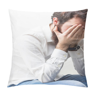 Personality  Man Having Problems Or Headache Pillow Covers