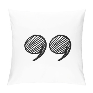 Personality  Hand Drawn Quotes Icons. Quote Marks Comma, Speech Excerpt Remark Icon And Citation Commas Or Speech Quotation Mark. Pillow Covers