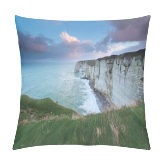 Personality  Rocky Cliffs In Ocean At Sunrise Pillow Covers