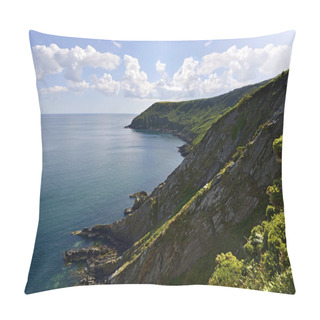 Personality  Rocky Cliffs Covered In Grass With Sea Pillow Covers