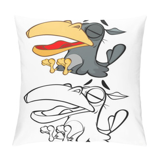 Personality  Illustration Of Cute Cartoon Bird Character Pillow Covers
