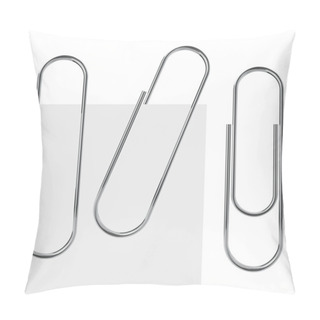 Personality  Metal Paperclip Vector Template Isolated On White Background. Pillow Covers