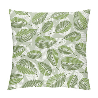 Personality  Beautiful Vintage Hand Drawn Leaf Seamless Pattern. Cute Decoration For Home Decor. Embroidery Stitches Imitation. Pillow Covers