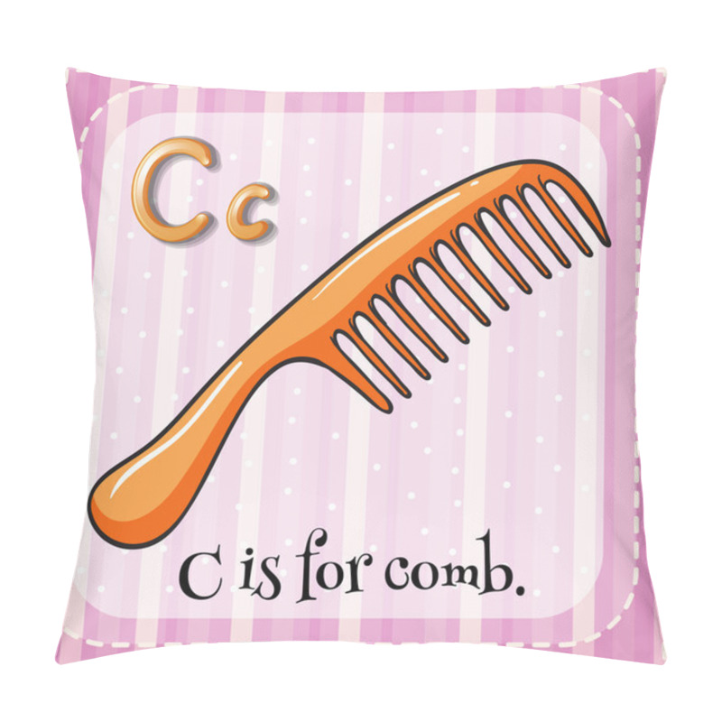 Personality  Flashcard letter C is for comb pillow covers