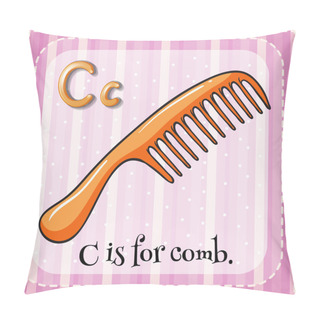 Personality  Flashcard Letter C Is For Comb Pillow Covers