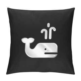 Personality  Blue Whale Silver Plated Metallic Icon Pillow Covers