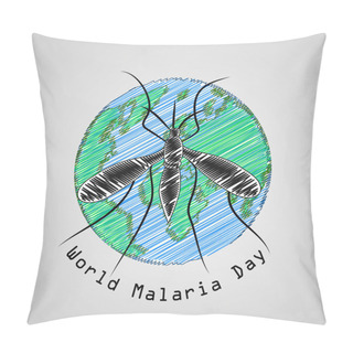 Personality  Illustration Of World Malaria Day Background Pillow Covers
