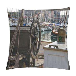 Personality  Wooden Wheel Sailboat Pillow Covers