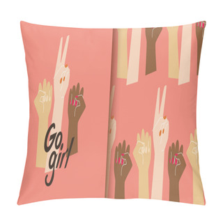 Personality  Go Girl Illustration  Pillow Covers