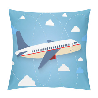 Personality  Flight Of The Plane In The Sky. Passenger Planes, Airplane, Airc Pillow Covers