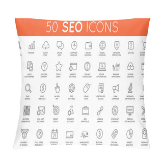 Personality  Set Of 50 SEO Icons Pillow Covers