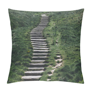 Personality  Stone Stairs Through Green Grass, Etretat, Normandy, France Pillow Covers