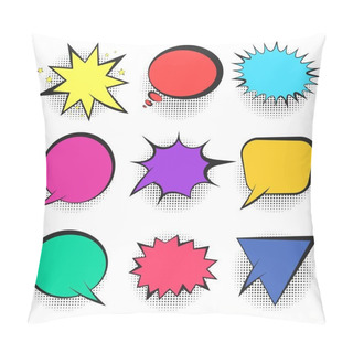 Personality  Set Of Bright Colorful Retro Comic Speech Bubbles Pillow Covers