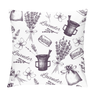 Personality  Lavender Flowers Seamless Pattern Pillow Covers
