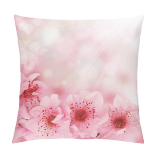Personality Soft Spring Cherry Flowers Background Pillow Covers