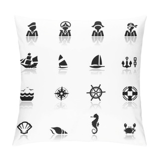 Personality  Icons Set Nautical Pillow Covers