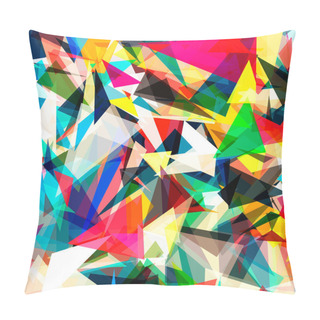 Personality  Colorful Bright Triangle Polygon Background Or  Vector Frame. Abstract Geometrical Backdrop. Geometric Design For Business Presentations Or Web Template. Dark Blue White Black Red Illustration Eps 10 Pillow Covers