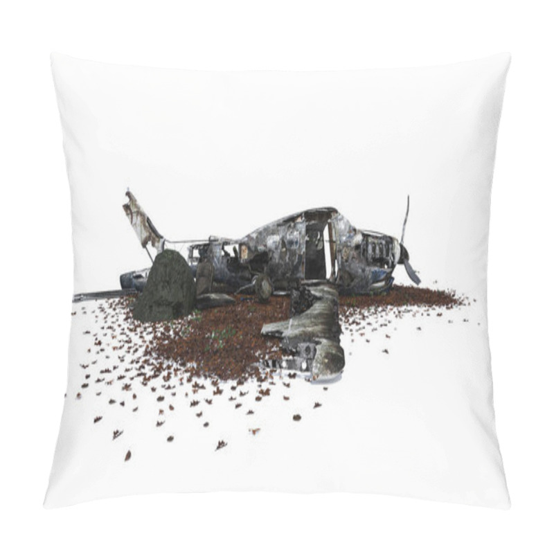 Personality  Broken Plane In Jungle Forest Leaf Ground, Right View Pillow Covers