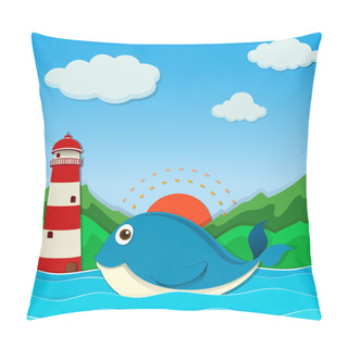 Personality  Whale Swimming In The Ocean Pillow Covers