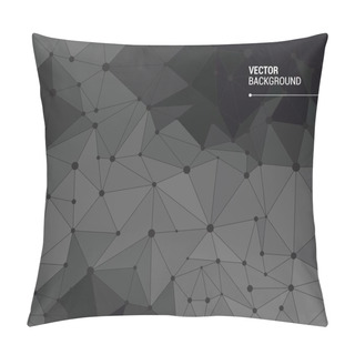 Personality  Black Vector Polygonal Mosaic Background, Creative Design Templates Pillow Covers