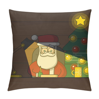 Personality  Santa Writing Letter In Light Of  Desk Lamp Pillow Covers