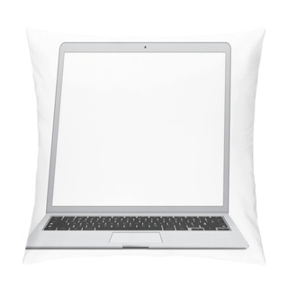 Personality  Laptop With Blank Screen Isolated On White. Pillow Covers