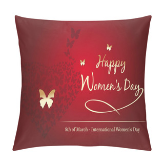 Personality  Women's Day Design. 8 March. Happy Women's Day. Fluttering Butte Pillow Covers
