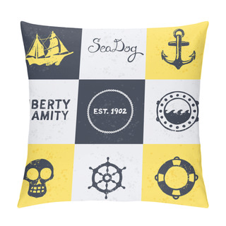 Personality  Vintage Nautical Symbols Pillow Covers