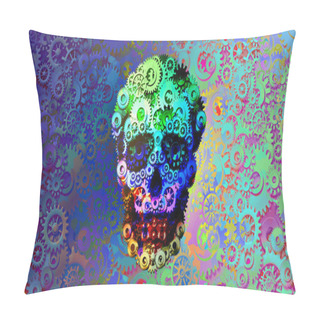 Personality  Psychedelic Dteampunk Skull Pillow Covers