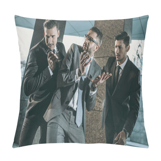 Personality  Male Suspect Showing Security Guards Shrug Gesture  Pillow Covers