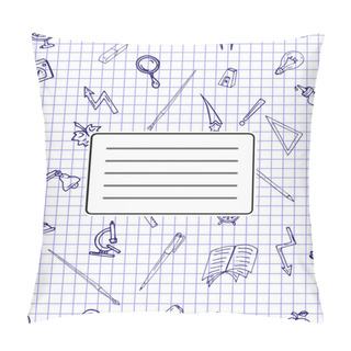 Personality  Vector Pattern Retro Drawing Of Different School Objects. Theme Back To School. Can Be Used For The Background Of Notebooks, Albums, A Web Page, Fills Drawings, Wallpapers, Surface Textures. Pillow Covers