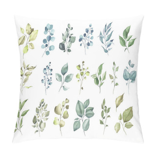 Personality  Collection Of Watercolor Tropical Greenery Floral Leaf Plant Forest Herbs Pillow Covers
