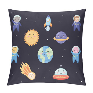 Personality  Ten Space Animals Icons Pillow Covers