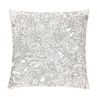 Personality  Cartoon Cute Doodles Hand Drawn Nautical Illustration Pillow Covers