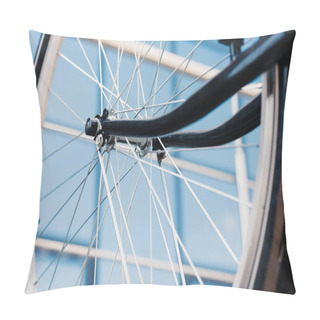 Personality  Close-up View Of Bicycle Wheel With Tyre, Selective Focus  Pillow Covers