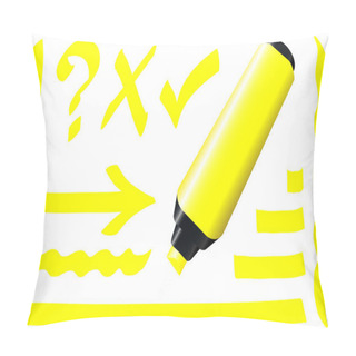 Personality  Fluorescent Marker Yellow Pillow Covers