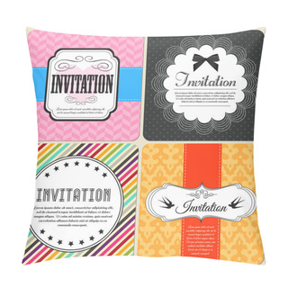 Personality  Invitation Cards Set  Banner Vector Illustration   Pillow Covers