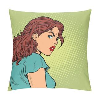 Personality  The Woman On The Face Of The Emotion Disgust Pillow Covers