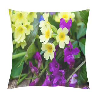 Personality  Purple, Yellow Spring Flowers Pillow Covers