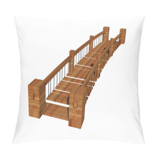 Personality  Long Wooden Bridge With Railing Pillow Covers