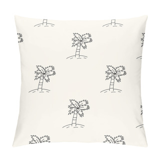Personality  Vector Seamless Geometric Pattern With Palms In Handdrawn Doodle Style Pillow Covers