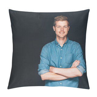 Personality  Entrepreneur Standing With Arms Crossed Pillow Covers