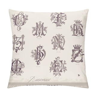 Personality  Embroidered Monograms Pillow Covers