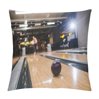 Personality  Close Up Of Purple Ball On The Bowling Alley Pillow Covers